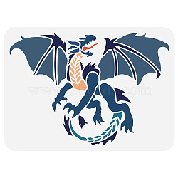 Plastic Drawing Painting Stencils Templates, for Painting on Scrapbook Fabric Tiles Floor Furniture Wood, Rectangle, Dragon Pattern, 29.7x21cm(DIY-WH0396-0036)