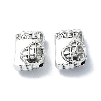 Tibetan Style Alloy Beads, Gloves with Heart, Antique Silver, 13x10.5x7mm, Hole: 1.6mm, about 161pcs/500g