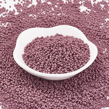 TOHO Japanese Seed Beads, Round, (52F) Opaque Frost Lavender, 11/0, 2x1.5mm, Hole: 0.5mm, about 42000pcs/pound