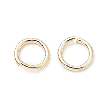 Brass Jump Rings, Open Jump Rings, Long-Lasting Plated, Cadmium Free & Lead Free, Round Ring, Real 14K Gold Plated, 7x1mm, 18 Gauge, Inner Diameter: 5mm