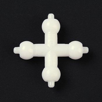 Plastic Doll Joints, Doll Making Accessories, Cross, White, 31x31x8.5mm