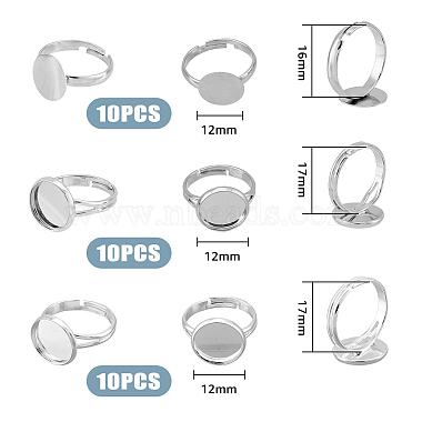 30Pcs 3 Style Brass Pad Ring Settings(KK-FH0006-35)-2
