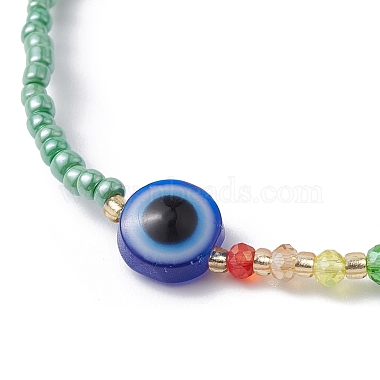 Evil Eye Resin & Glass Beaded Stretch Bracelet(BJEW-JB09491)-4