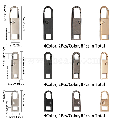 chgcraft 24個 12 スタイルの亜鉛合金ジッパープーラー(FIND-CA0007-88)-2