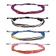 bracelet à cordon tressé en polyester ciré bicolore(BJEW-SW00026)-1