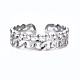 304 Stainless Steel Curb Chain Open Cuff Ring(RJEW-T023-92G)-1