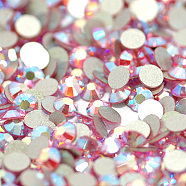 Glass Flat Back Rhinestone, Grade A, Back Plated, Faceted, AB Color, Half Round, Light Rose, SS16, 3.8~4.0mm, 1440pcs/bag(RGLA-C002-SS16-223AB)