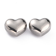 304 Stainless Steel Beads, Heart, Stainless Steel Color, 9x10x6mm, Hole: 1.6mm(STAS-O143-03P)
