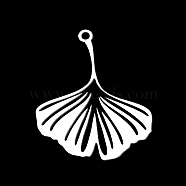 201 Stainless Steel Pendants, Laser Cut, Ginkgo Leaf, Stainless Steel Color, 26x21.5x1mm, Hole: 1.5mm(STAS-S105-LA378-1)