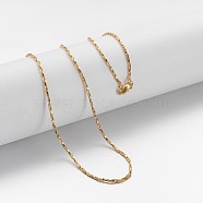Brass Chain Necklaces, Coreana Chain, with Lobster Clasps, Golden, 17.9 inch(45.4cm), 0.94~0.96mm(MAK-F013-01G)