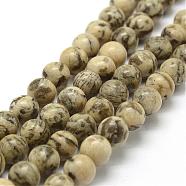 Natural Feldspar Bead Strands, Round, 8mm, Hole: 1mm, about 47pcs/strand, 15 inch(G-P295-02-8mm)