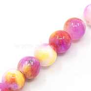 Natural Persian Jade Beads Strands, Dyed, Round, Violet, 8mm, Hole: 1.2~1.5mm, about 50pcs/strand, 16 inch(G-D434-8mm-23)