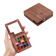Wood Watercolor Paints Palette Box, with 15 Grids, Painting Storage Box, for Art Painting Paints Storage Container, with Magnetic Clasp, Coconut Brown, 7.5x7.6x1.8cm(AJEW-WH0020-57A)