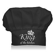 Custom Cotton Chef Hats, Black Hat, White Pattern, Crown, 70x100mm(AJEW-WH0242-026)