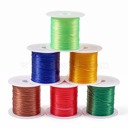 6 Rolls 6 Colors 10M Flat Elastic Crystal String, Elastic Beading Thread, for Stretch Bracelet Making, Mixed Color, 0.7mm, about 10.94 Yards(10m)/Bag, 1 roll/color(EW-TA0001-04B)