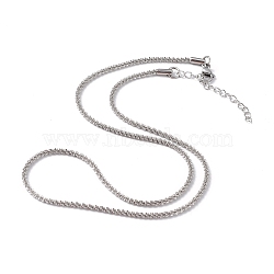 304 Stainless Steel Bone Rope Chain Necklace for Women, Stainless Steel Color, 18.15 inch(46.1cm), Wide: 2.3mm(NJEW-I121-01B-P)