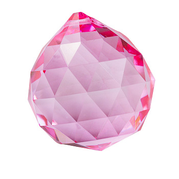 K9 Glass Pendants, Teardrop, Hot Pink, 30mm