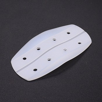 Silicone Non-slip Shoulder Pad, Oval, White, 95x50x4.5mm, Hole: 4.5mm