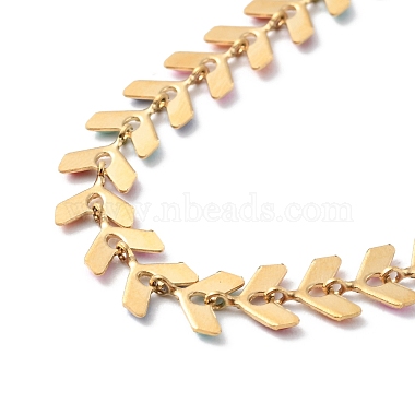 Enamel Ear of Wheat Link Chains Bracelet(BJEW-H585-01G)-3