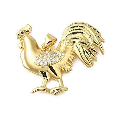 Real 18K Gold Plated Clear Chick Brass+Cubic Zirconia Pendants