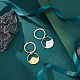 unicraftale 2pcs 2 couleurs anneau rond avec montagne 304 porte-clés pendentif en acier inoxydable(KEYC-UN0001-15)-2