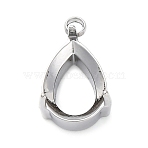 304 Stainless Steel Rhinestone Claw Settings, Teardrop, Stainless Steel Color, Fit for 9x7mm Rhinestone, 13x7.5x5.5mm, Hole: 1.5mm(STAS-U042-04B-P)