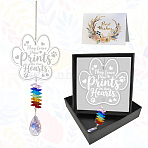 Glass Teardrop Hanging Suncatchers, Acrylic for Outdoor Garden Decor, Paw Print, 100x95mm(HJEW-WH0201-002)
