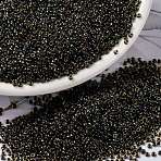 MIYUKI Round Rocailles Beads, Japanese Seed Beads, (RR349) Dark Blue Lined Topaz Luster, 15/0, 1.5mm, Hole: 0.7mm, about 5555pcs/bottle, 10g/bottle(SEED-JP0010-RR0349)