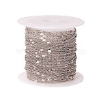 Soldered Brass Coated Iron Curb Chains, with Spool, Platinum, 1.5x1x0.5mm(CH-CJ0001-01A-P)