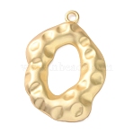 Alloy Big Pendants, Hammered Geometric Charms, Matte Gold Color, Oval, 60.5x40x6mm, Hole: 4mm(FIND-E061-02MG-A)