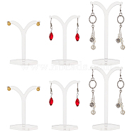 6Pcs 3 Styles Y-Shaped Acrylic Earring Display Stands, Jewelry Display Rack, Jewelry Tree Stand, Clear, 4.5x5.5x7~10.5cm, 2pcs/style(CON-FG0001-05)