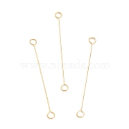 316 Surgical Stainless Steel Eye Pins, Double Sided Eye Pins, Real 18K Gold Plated, 30x2.5x0.4mm, Hole: 1.6mm(STAS-P277-A04-G)