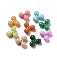 Baking Paint Acrylic Beads, Rectangle, Mixed Color, 14x15x7mm, Hole: 1.8mm(MACR-M036-07)