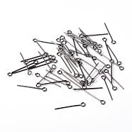 Gunmetal Plated Brass Eye Pin Jewery Making Findings, Cadmium Free & Lead Free, 20x0.7mm, Hole: 2mm(X-EPC2.0cm-B)