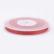 Double Face Matte Satin Ribbon, Polyester Ribbon, Christmas Ribbon, Red, (1/4 inch)6mm, 100yards/roll(91.44m/roll)(SRIB-A013-6mm-235)
