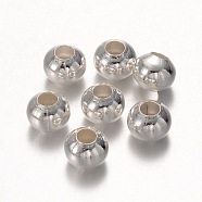 Silver Color Plated Iron Round Spacer Beads, 8mm, hole: 3mm(X-E188Y-S)