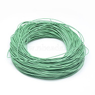 Round Cowhide Leather Cord, Leather Rope String for Bracelets Necklaces, Light Green, 1.5mm, about 100yard/bundle(WL-Q007-1.5mm-63)