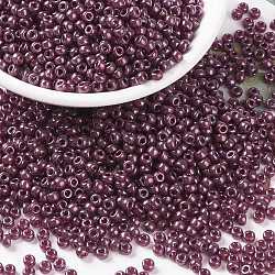 MIYUKI Round Rocailles Beads, Japanese Seed Beads, (RR313) Cranberry Gold Luster, 8/0, 3mm, Hole: 1mm, about 422~455pcs/bottle, 10g/bottle(SEED-JP0009-RR0313)