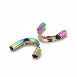Ion Plating(IP) 316 Stainless Steel Wire Guardian and Protectors, Long-Lasting Plated, Rainbow Color, 4.5x7.5x1.5mm, Hole: 0.6mm(STAS-K216-01MC)