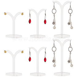 6Pcs 3 Styles Y-Shaped Acrylic Earring Display Stands, Jewelry Display Rack, Jewelry Tree Stand, Clear, 4.5x5.5x7~10.5cm, 2pcs/style(CON-FG0001-05)