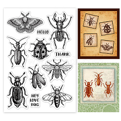 PVC Plastic Stamps, for DIY Scrapbooking, Photo Album Decorative, Cards Making, Stamp Sheets, Insect Pattern, 16x11x0.3cm(DIY-WH0167-56-945)