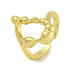 Brass Cuff Rings for Women, Cadmium Free & Lead Free, Real 18K Gold Plated, Inner Diameter: 18mm(RJEW-E294-05G-02)
