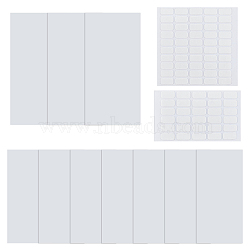 Frosted PP Plastic Lamp Shade Diffusers, White, with Double-Sided Adhesive Acrylic Sticker, Rectangle, Diffusers: 76x36x1mm, 10pcs, Sticker: 20x10x0.8mm, 80pcs(FIND-FH0008-73C)