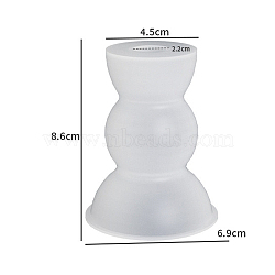 DIY Pillar Candle Holder Silicone Molds, Resin Plaster Cement Casting Molds, White, 86x45~69mm, Inner Diameter: 22mm(SIMO-PW0020-09B)
