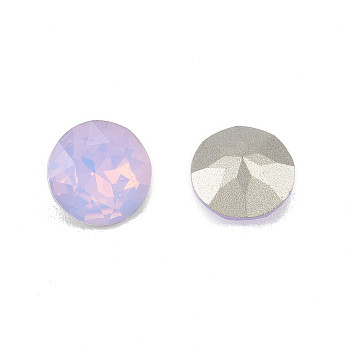 K9 Glass Rhinestone Cabochons, Pointed Back & Back Plated, Faceted, Flat Round, Violet, 10x5.5mm