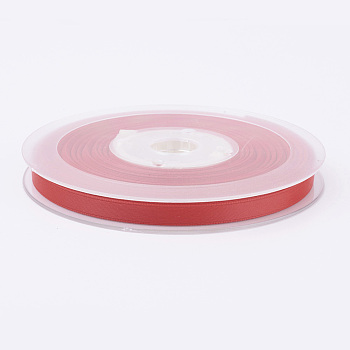 Double Face Matte Satin Ribbon, Polyester Ribbon, Christmas Ribbon, Red, (1/4 inch)6mm, 100yards/roll(91.44m/roll)