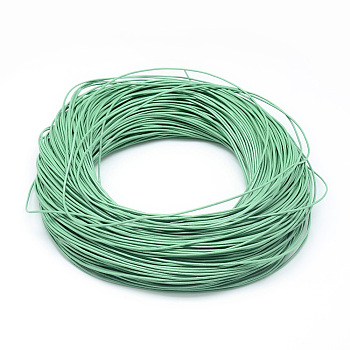 Round Cowhide Leather Cord, Leather Rope String for Bracelets Necklaces, Light Green, 1.5mm, about 100yard/bundle