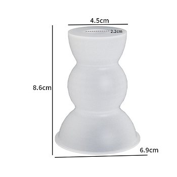 DIY Pillar Candle Holder Silicone Molds, Resin Plaster Cement Casting Molds, White, 86x45~69mm, Inner Diameter: 22mm