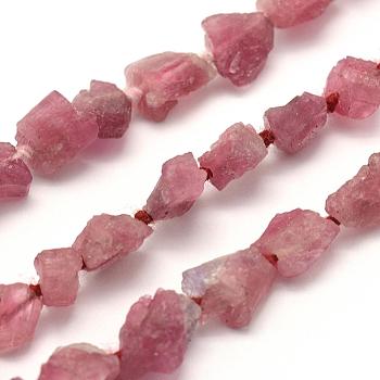 Rough Raw Natural Tourmaline Beads Strands, Nuggets, 6~8x4~9mm, Hole: 0.5mm, 16.5 inch(41.9cm)