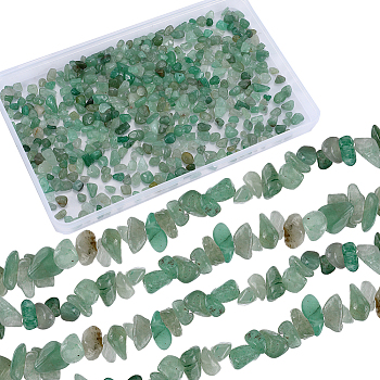 4 Strands Natural Aventurine Chip Beads Strands, 5~8x5~8mm, Hole: 1mm, about 31.5 inch